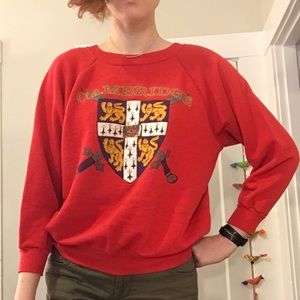 Vintage Red Cambridge Seal Sweater, L